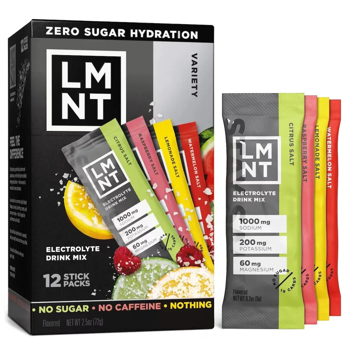 LMNT Variety Pack – Electrolyte Drink Mix Sampler (12 Stick Packs)